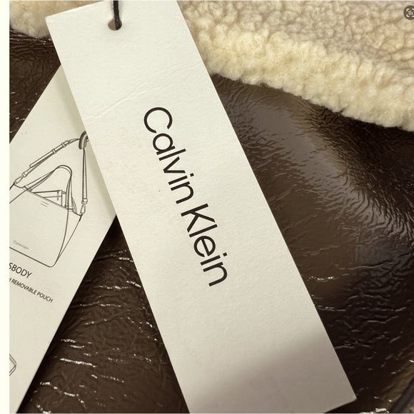 Calvin Klein Faux Fur Crossbody With Wristlet Pouch NWT - Picture 14 of 14